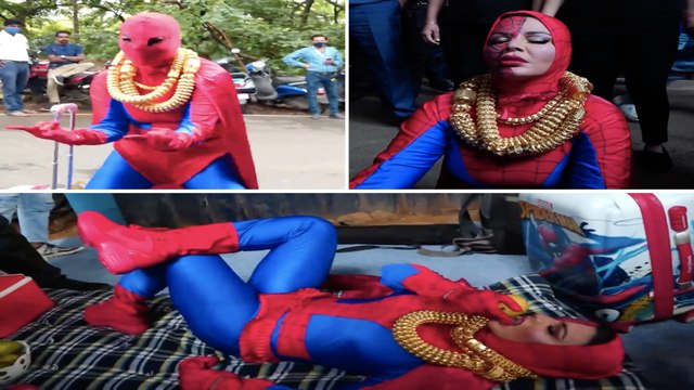Rakhi Sawant Protests Outside Big Boss OTT House In Spiderman Avatar | Bigg Boss OTT | SpotboyE