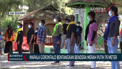 Download Video: Peringati HUT RI Ke -76 , Mapala Gorontalo Bentangkan Bendera Merah Putih 76 Meter