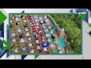 شاهد : صلاة العيد في صور ساحرة من أشهر مسجد معلق سعودي .. هل سمعتم به ؟