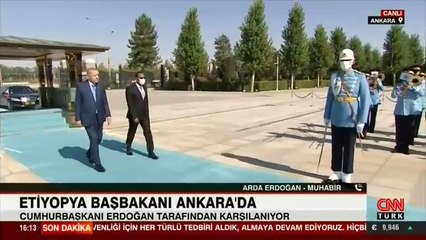 Cumhurbaşkanı Erdoğan, Etiyopya Başbakanı Ahmed'e resmi törenle karşıladı