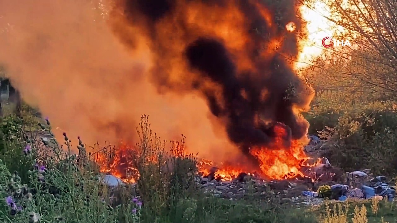 Anız yangını ormana sıçramadan söndürüldü