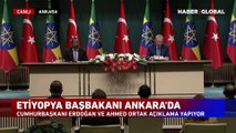 Cumhurbaşkanı Erdoğan ve Etiyopya Başkanı Ahmed Ankara'da ortak basın açıklaması yapıyor
