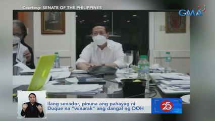 Ilang senador, pinuna ang pahayag ni Duque na 'winarak' ang dangal ng DOH | Saksi