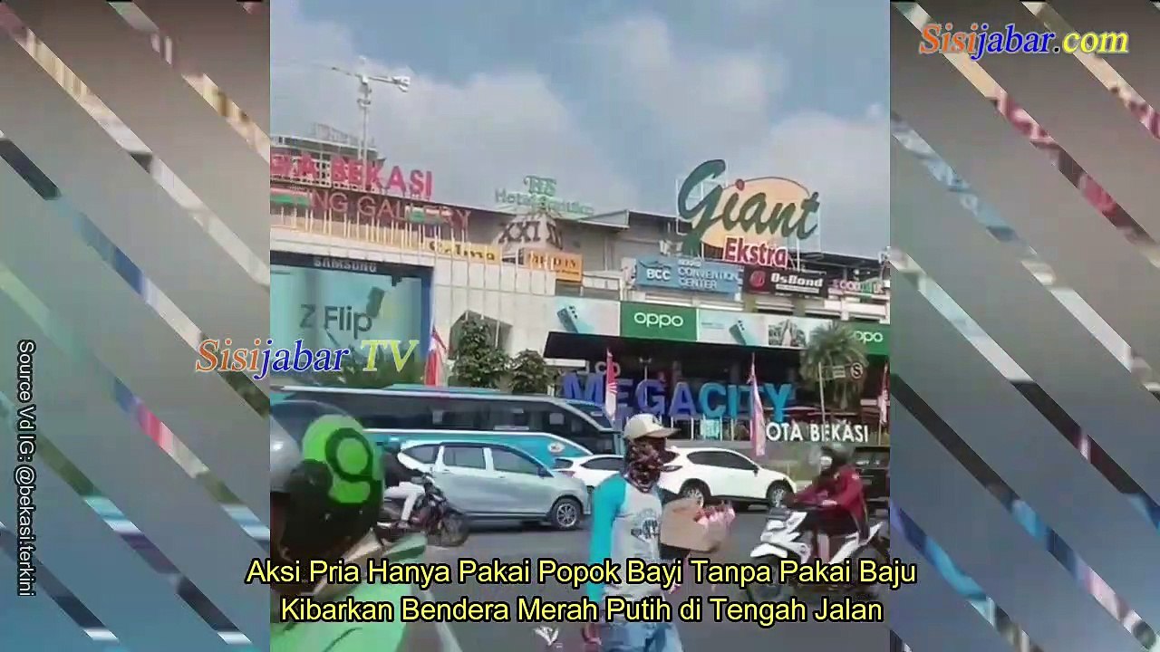 Video Viral! Hanya Pakai Popok Bayi Tanpa Pakai Baju, Pria Kibarkan Bendera Merah Putih di Tengah Jalan
