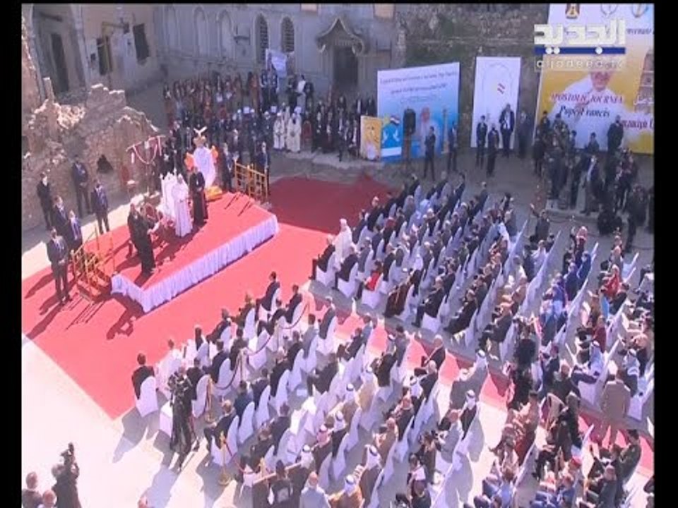 مباشر  من أربيل البابا فرانسيس يترأس قداسا بمشاركة 10 آلاف شخص