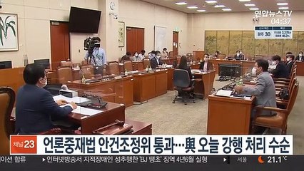 언론중재법 안건조정위 통과…與 오늘 강행 처리 수순