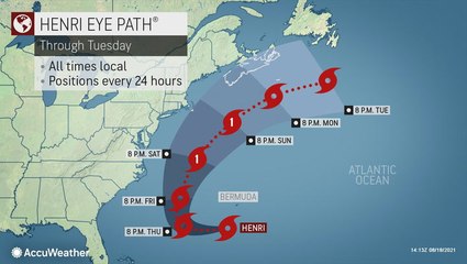 Tracking the path of Tropical Storm Henri