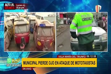 Inspector pierde ojo durante ataque violento de mototaxistas a depósito municipal