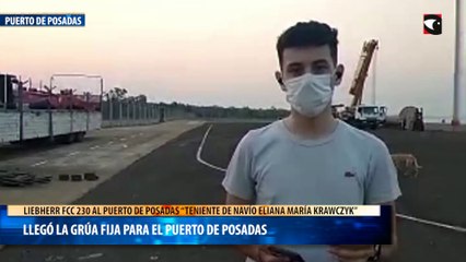 LLEGÓ LA GRÚA FIJA PARA EL PUERTO DE POSADAS