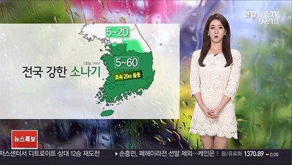 [날씨] 전국 강한 소나기…동해안 비, 150㎜ 호우