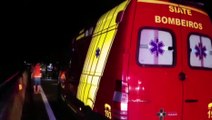 Forte colisão entre caminhão e carreta na BR-277 deixa idoso ferido