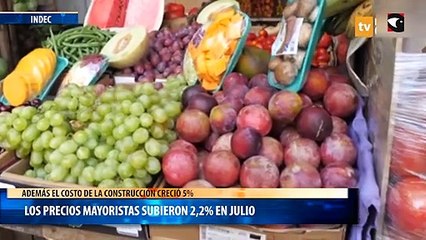 Los precios mayoristas subieron 2,2% en julio