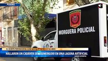 Hallaron un cadáver semisumergido en una laguna artificial