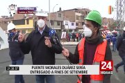 Obras del puente Morales Duárez presentan un avance del 88 por ciento