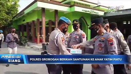 Polres Grobogan Berikan Santunan ke Anak Yatim Piatu Korban Covid-19