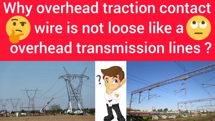 Why overhead traction contact wire is not loose like a overhead transmission lines ???