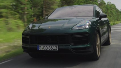 Porsche Cayenne Turbo GT in Green Metallic Driving Video