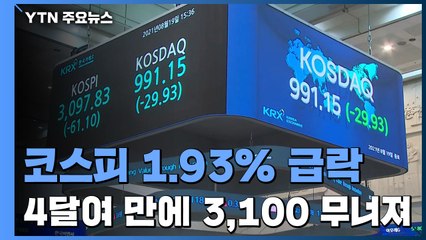 코스피, 4달여 만에 3,100선 아래로...코스닥, 2달 만에 1,000선 하회 / YTN