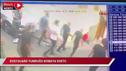 Bodyguard yumruğu komya soktu