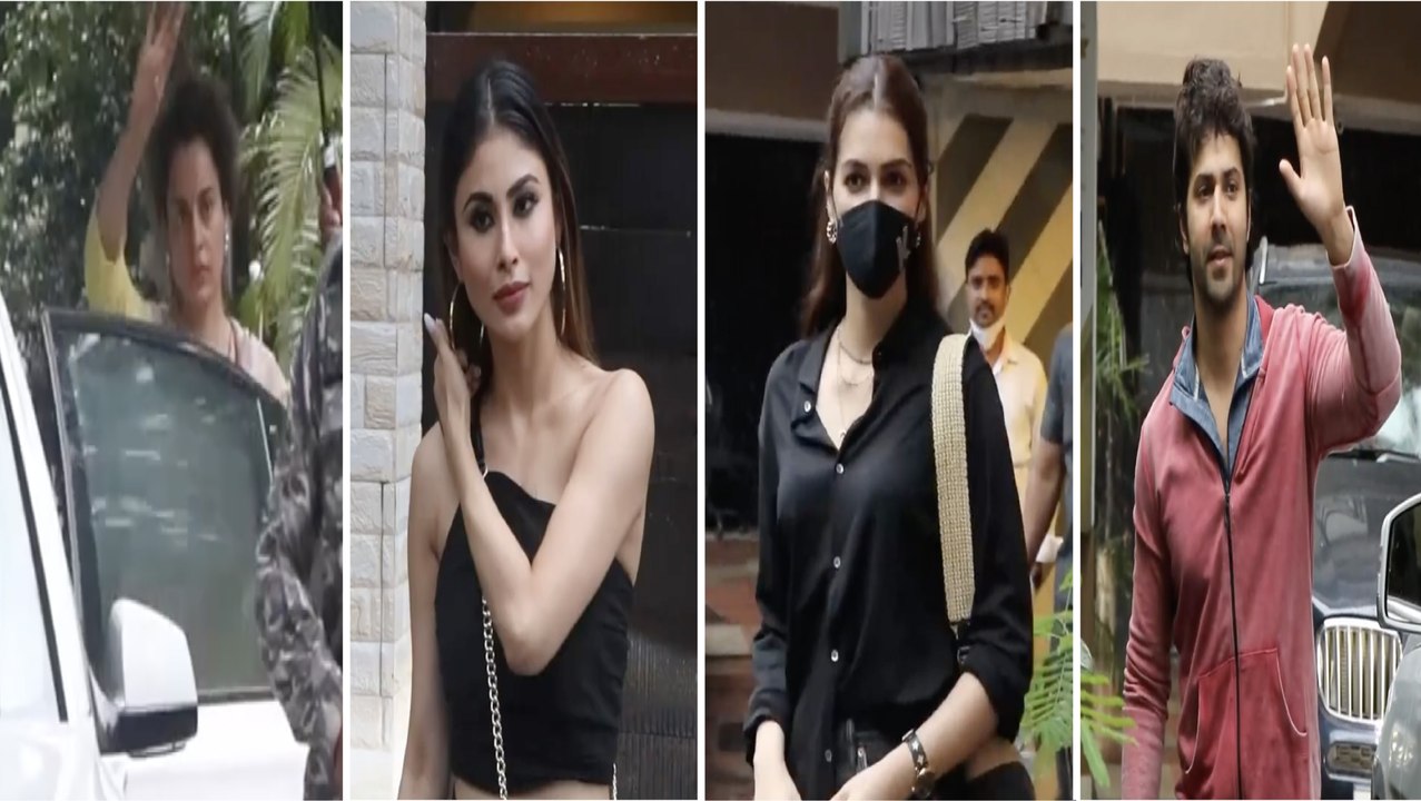 Beauties Kangana Ranaut, Mouni Roy, Kriti Sanon & Heartthrob Varun Dhawan Snapped Today At Mumbai