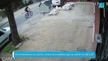 Un motochorro en acción, entre otros delitos que se sufren en 18 y 56