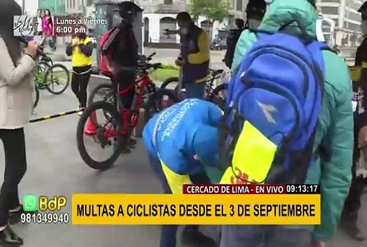 Desde el 3 de setiembre: ciclistas recibirán multas entre S/22 hasta S/352