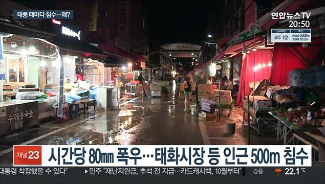 울산 태화시장 또 침수…5년전 차바 태풍 악몽 재현