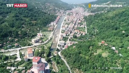 Sel felaketinin yaşandığı Bozkurt'un öncesi ve sonrası