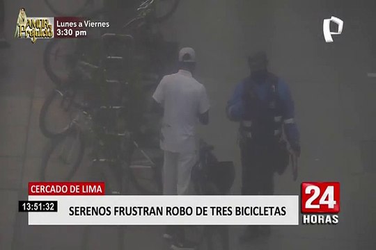 Cercado de Lima: serenos frustran robo de tres bicicletas
