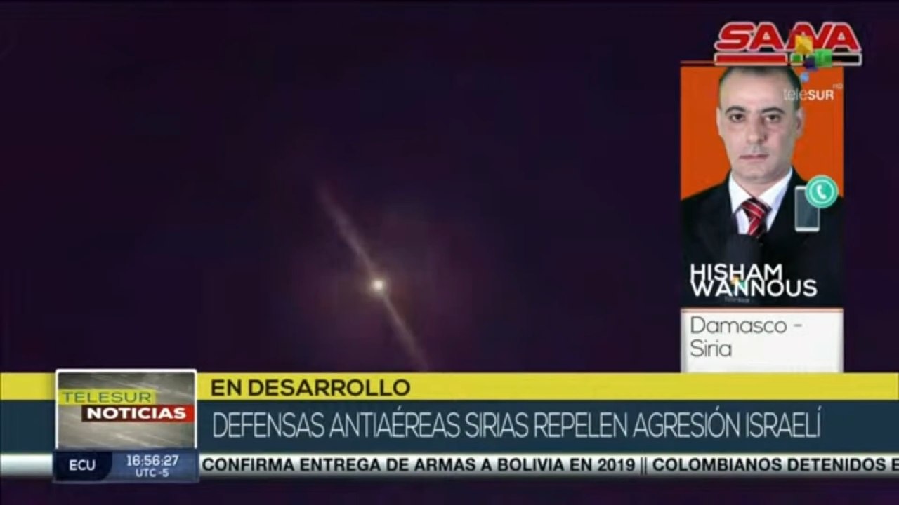 Defensas antiaéreas sirias repelen agresión israelí sobre Damasco