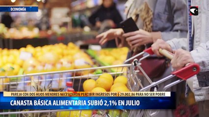 El costo de la canasta básica alimentaria subió 2,1% en julio