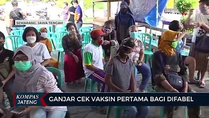 Ganjar Cek Vaksin Dosis Pertama Bagi Difabel