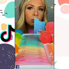 Munching Food with Different Lipstick! Satisfying ASMR Compilation #5