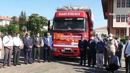 Karaman’dan yangın bölgesindeki 20 aileye beyaz eşya yardımı
