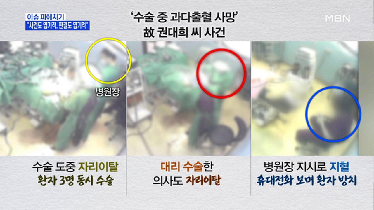 MBN 뉴스파이터-'수술실 사망' 故 권대희 사건 병원장 징역 3년…"판결도 엽기적"
