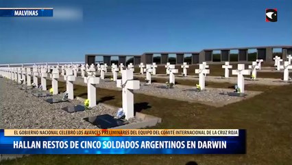 Hallan restos de cinco soldados argentinos en Darwin