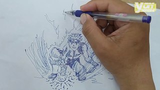 Let's draw with a ballpoint pen A Konoha ninja breaks the summoning seal