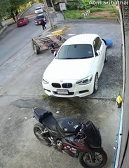 Loose Trailer Plows into Parked Car