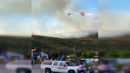 İzmir'deki yangına müdahale İHA kameralarına yansıdı