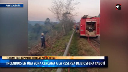 Incendios en una zona cercana a la reserva de Biosfera Yabotí