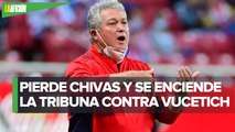 Afición de Chivas grita “Fuera Vucetich” en el Akron tras derrota ante León