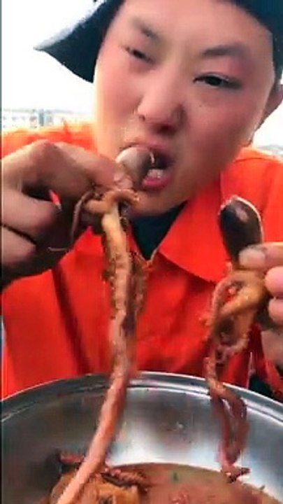 SPICY SEAFOOD | SQUID OCTOPUS SUPER NICE EATING |  أصوات الأخطبوط ال | #shorts #106