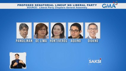 5 posibeng senatorial candidate na iminungkahing suportahan sa Eleksyon 2022, inilabas ng Liberal Party members | Saksi