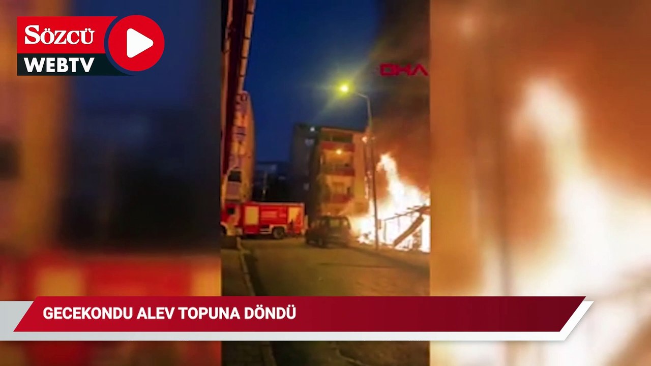 Gecekondu alev topuna döndü; yangın yan binanın çatısına sıçradı