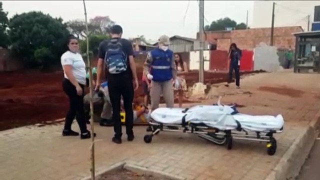 Garotinho fica ferido ao cair de bicicleta no Bairro Cascavel Velho