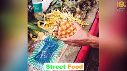 Masala Pineapple - Pineapple Cutting - Indian Street Food