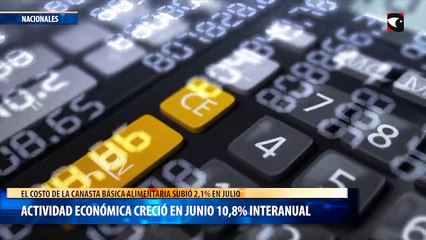 La actividad económica creció en junio 10,8% interanual
