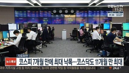 코스피 7개월만에 주간 최대 낙폭…코스닥도 11개월만에 최대