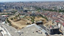 EYÜPSULTAN'DA TARTIŞMALAR ARASINDA PARKTAKİ ÇALIŞMA HAVADAN GÖRÜNTÜLENDİ