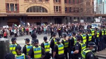 Manifestaciones de negacionistas antivacuna en Australia